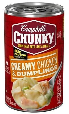 Canned Soup, Campbell&#39;s® Chunky® Creamy Chicken &amp; Dumplings Soup (18.8 oz Can)
