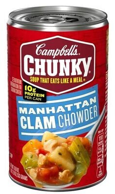 Canned Soup, Campbell&#39;s® Chunky® Manhattan Clam Chowder Soup (18.8 oz Can)