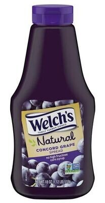 Fruit Spread, Welch's® Natural Concord Grape Spread (18 oz Squeeze Bottle)