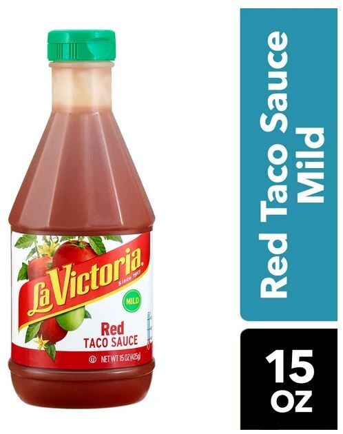 Mexican Food, La Victoria® Red Taco Sauce, Mild (15 oz Bottle)