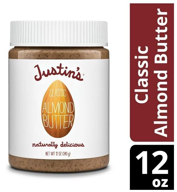 Almond Butter, Justin&#39;s® Gluten Free No Stir Vanilla Almond Butter (12 oz Jar)