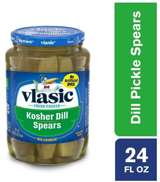 Preserved Pickles, Vlasic® Kosher Dill Pickle Spears (24 oz Jar)