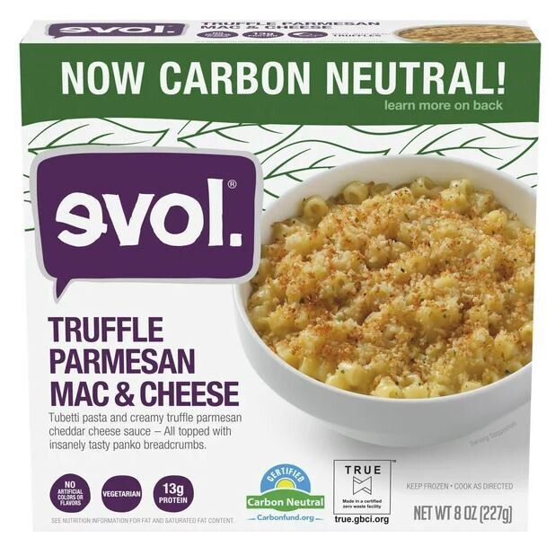 Frozen Dinner, Evol® Vegetarian Truffle Parmesan Mac &amp; Cheese (8 oz Box)