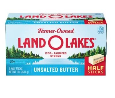 Dairy Butter, Land O Lakes® Un-Salted Butter (16 oz Box with 4 Sticks)
