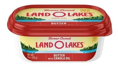 Dairy Butter, Land O Lakes® Butter with Canola Oil (8 oz Tub)