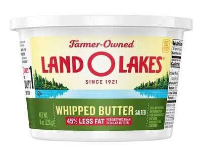 Dairy Butter, Land O Lakes® Salted Whipped Butter (8 oz Tub)