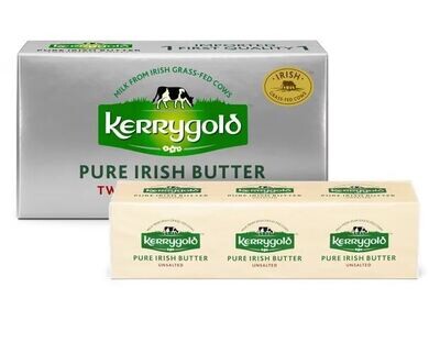 Dairy Butter, Kerrygold® "Silver" Pure Irish Un-Salted Butter (8 oz, 2 Sticks)