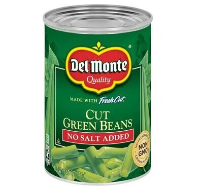 Canned Produce, Del Monte® Fresh Cut No Salt Added Cut Green Beans (14.5 oz Can)