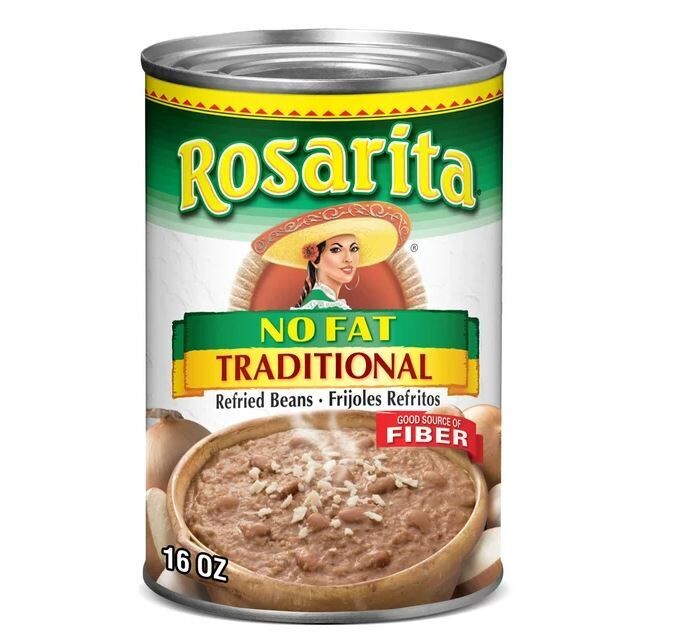 Canned Beans, Rosarita® No Fat Traditional Refried Pinto Beans (16 oz Can)