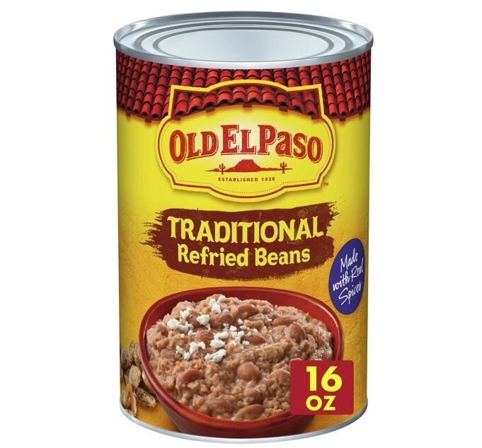Mexican Food, Old El Paso® Traditional Refried Pinto Beans (16 oz Can)