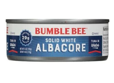Canned Seafood, Bumble Bee® Solid White Albacore Tuna in Water (5 oz Can)