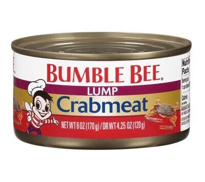 Canned Seafood, Bumble Bee® Lump Crab Meat (6 oz Can)