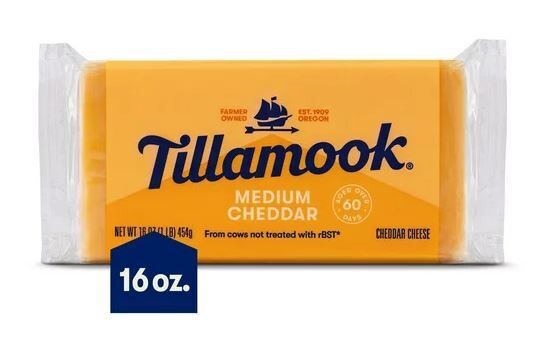 Block Cheese, Tillamook® Medium Cheddar Cheese (16 oz Block)