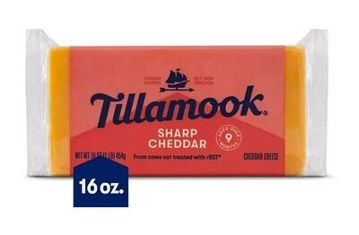 Block Cheese, Tillamook® Sharp Cheddar Cheese (16 oz Block)