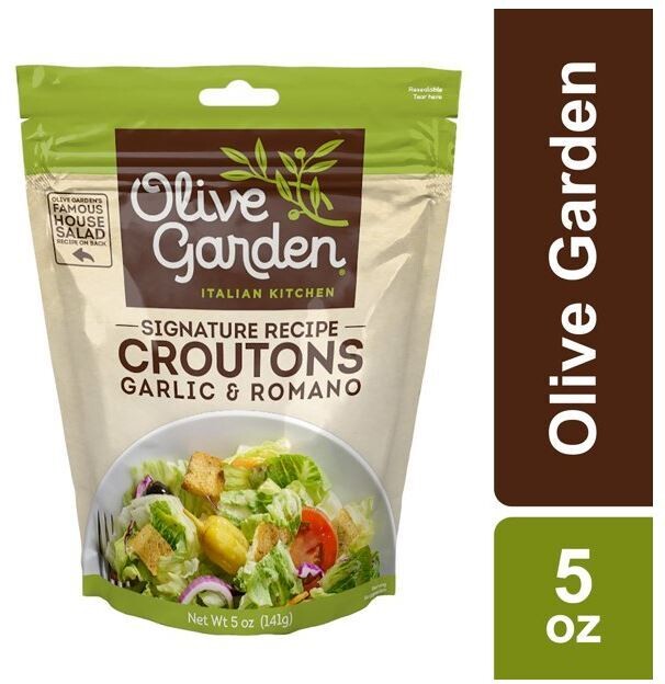 Salad Croutons, Olive Garden® Garlic &amp; Romano Seasoned Croutons (5 oz Bag)