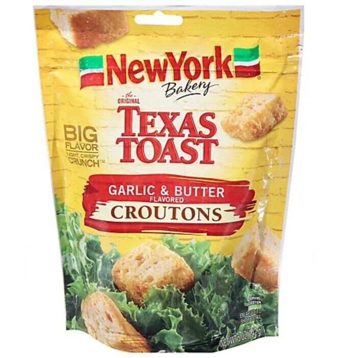 Salad Croutons, New York Bakery® Garlic &amp; Butter Croutons (5 oz Bag)
