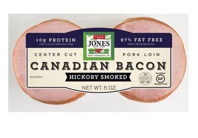 Fresh Bacon, Jones Dairy Farm® Hickory Smoked Canadian Bacon (6 oz Bag)