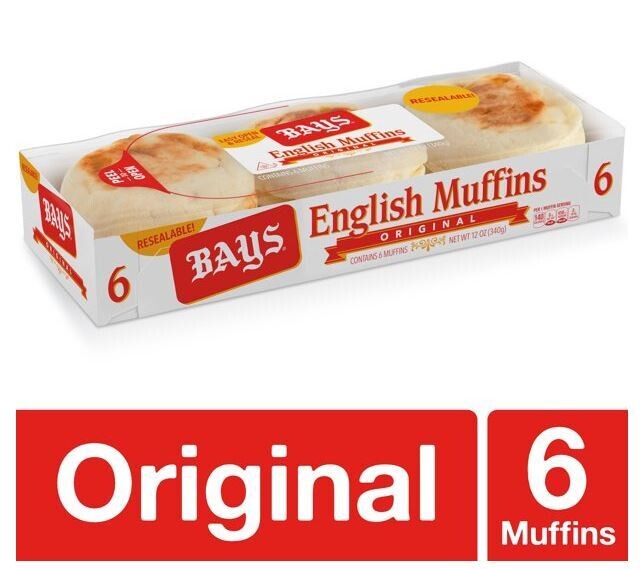 Baked Goods, Bays® Original English Muffins (12 Oz Tray with 6 Muffins)