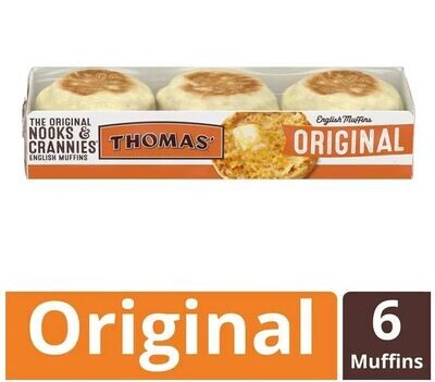 Baked Goods, Thomas'® Original English Muffins (12 oz Tray with 6 Muffins)