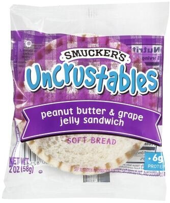 Pocket Snacks, Smucker's Uncrustables® Peanut Butter & Grape Jelly Sandwich (2 oz individually Wrapped Singles)