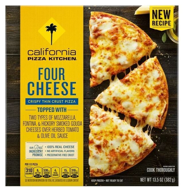 Frozen Pizza, California Pizza Kitchen® Four Cheese Crispy Thin Crust Pizza (Single 13.5 oz Pizza)