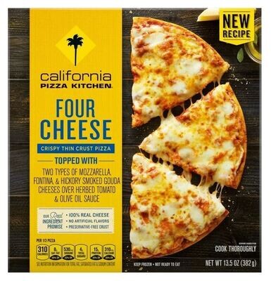 Frozen Pizza, California Pizza Kitchen® Four Cheese Crispy Thin Crust Pizza (Single 13.5 oz Pizza)