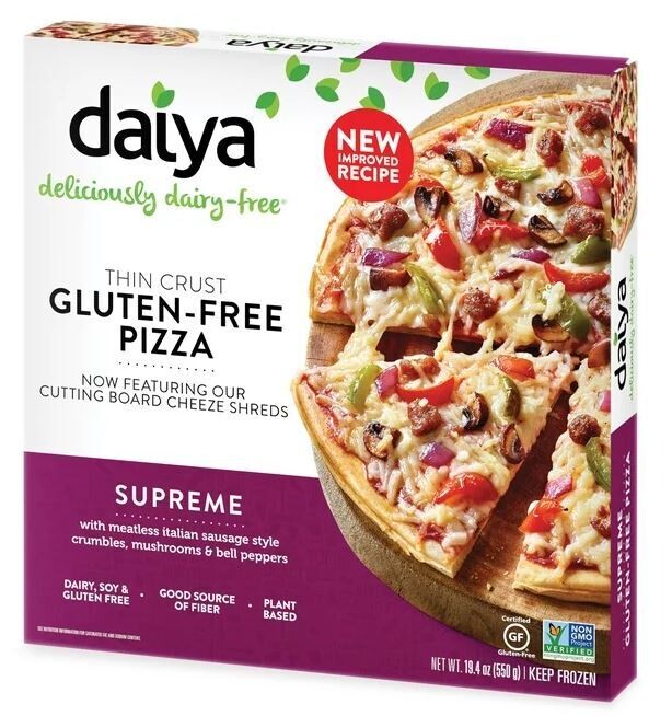 Frozen Pizza, Daiya® Gluten &amp; Dairy Free Supreme Vegan Pizza (Single 19.4 oz Pizza)