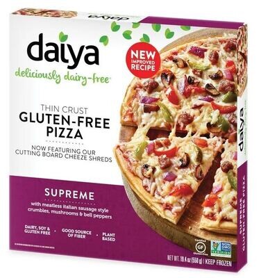 Frozen Pizza, Daiya® Gluten & Dairy Free Supreme Vegan Pizza (Single 19.4 oz Pizza)
