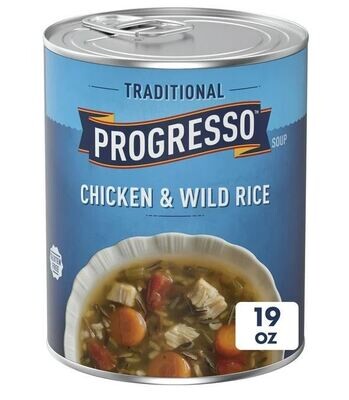 Canned Soup, Progresso Traditional® Gluten Free Chicken &amp; Wild Rice Soup (19 oz Can)