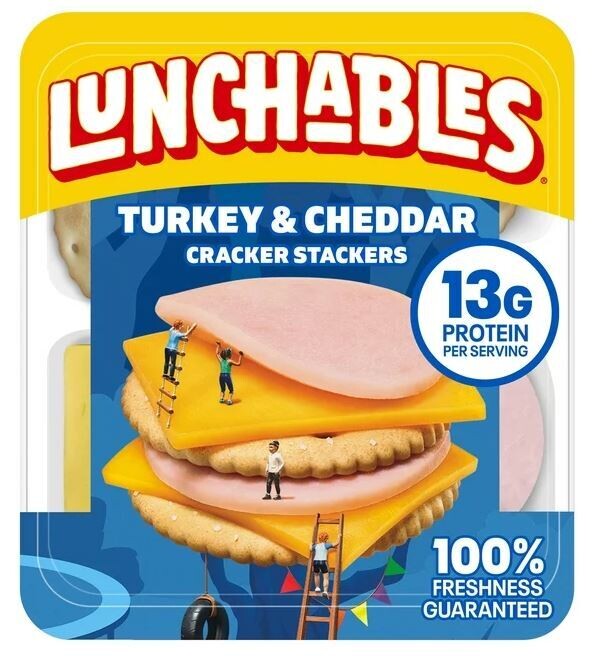 Pocket Snacks, Lunchables® Turkey &amp; Cheddar Cheese Cracker Stackers (3.2 oz Tray)