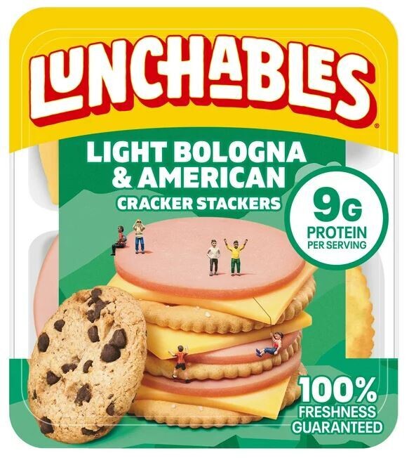 Pocket Snacks, Lunchables® Light Bologna &amp; American Cheese Cracker Stackers (3.1 oz Tray)