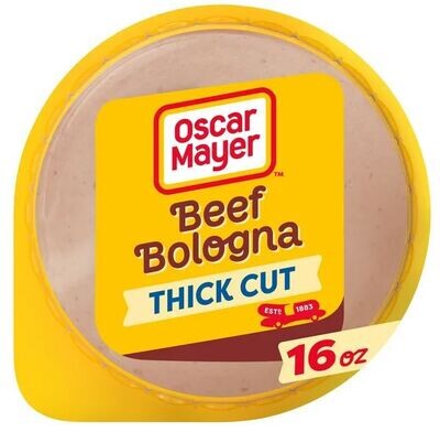 Deli Lunch Meat, Oscar Mayer® Thick Cut Beef Bologna (16 oz Tray)