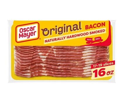 Bacon, Oscar Mayer® Original Naturally Hardwood Smoked Bacon (7-19 Slices, 16 oz Package)