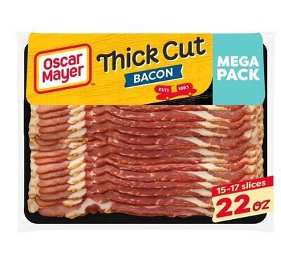 Bacon, Oscar Mayer® Thick Cut Bacon (15-17 Slices, Mega Pack 22 oz Package)