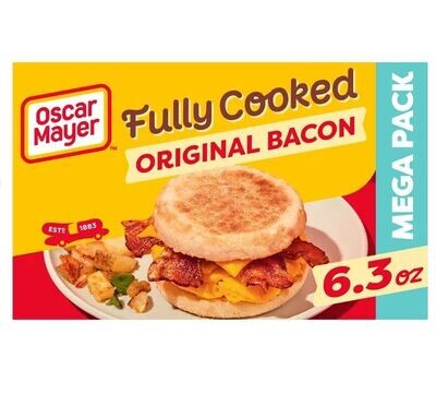Bacon, Oscar Mayer® Fully Cooked Original Bacon (Mega Pack 6.3 oz Box)