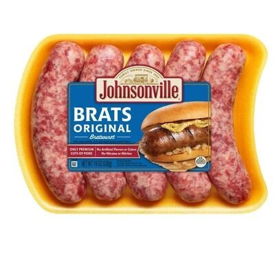 Bratwurst Sausage, Johnsonville® Original Pork Brats (5 Links, 19 oz Tray)
