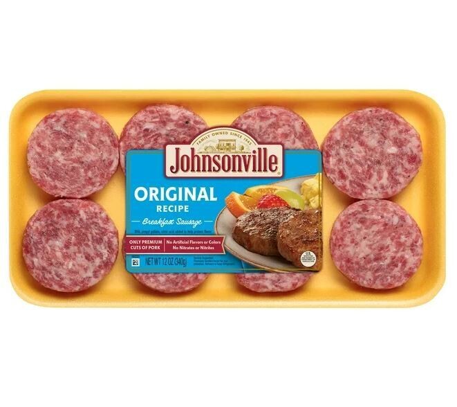 Breakfast Sausage, Johnsonville® Original Recipe Breakfast Patties (8 Patties, 12 oz Tray)