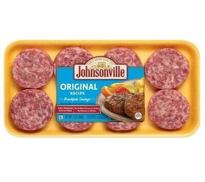 Breakfast Sausage, Johnsonville® Original Recipe Breakfast Patties (8 Patties, 12 oz Tray)