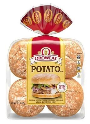 Hamburger Buns, Oroweat® Potato Hamburger Buns (21 Oz Bag, 8 Buns)