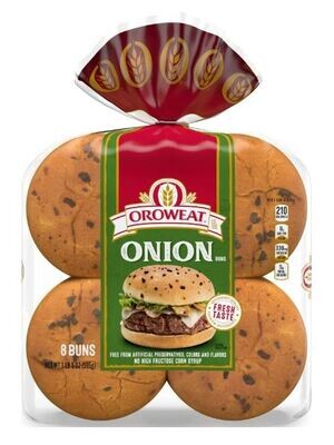 Hamburger Buns, Oroweat® Onion Hamburger Buns (21 Oz Bag, 8 Buns)