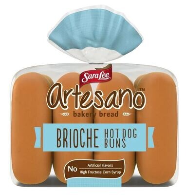 Hot Dog Buns, Sara Lee® Artesano Brioche Hot Dog Buns (13.5 oz Bag, 8 Buns)