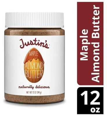 Almond Butter, Justin&#39;s® Gluten Free No Stir Maple Almond Butter (12 oz Jar)