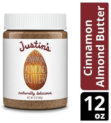 Almond Butter, Justin&#39;s® Gluten Free Cinnamon Almond Butter (12 oz Jar)