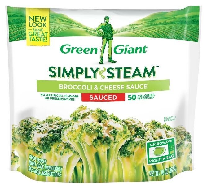 Frozen Broccoli, Green Giant® Simply Steam™ Broccoli & Cheese Sauce (10 oz Bag)