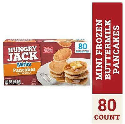 Frozen Pancakes, Hungry Jack® Mini Buttermilk Pancakes (80 Count, 28.2 oz Box)