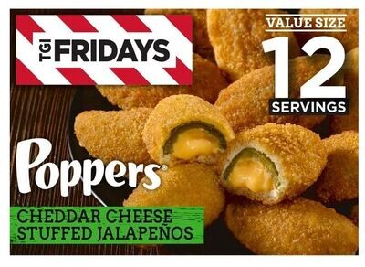 Frozen Appetizers, TGI Fridays® Cheddar Cheese Stuffed Jalapeno Poppers (32 oz Box)