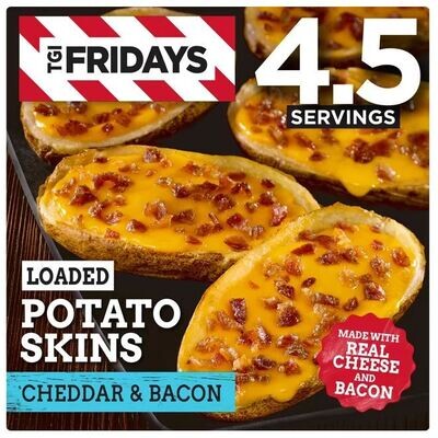 Frozen Appetizers, TGI Fridays® Loaded Cheddar & Bacon Potato Skins (13.5 oz Box)