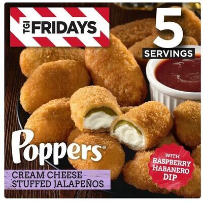 Frozen Appetizers, TGI Fridays® Cream Cheese Stuffed Jalapeno Poppers with Raspberry Habanero Dip (15 oz Box)