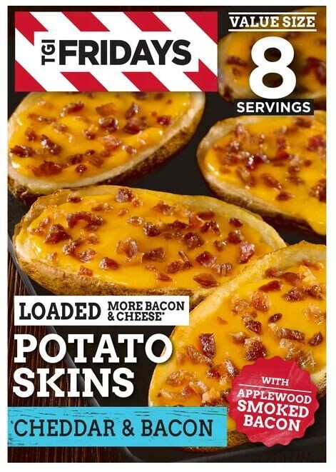 Frozen Appetizers, TGI Fridays® Loaded Cheddar & Bacon Potato Skins (Value Size 22.3 oz Box)
