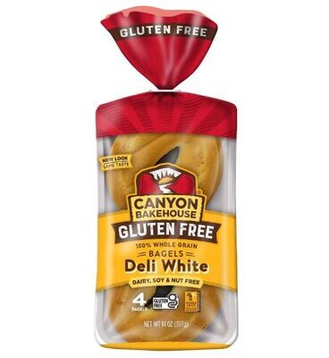 Bagels, Canyon Bakehouse® Gluten-Free Deli White Bagels (14 oz Bag-4 Bagels)